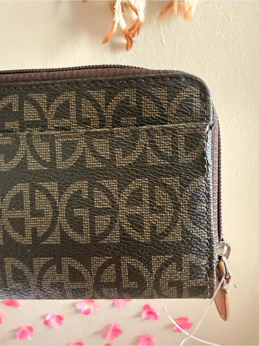 Giani Bernini Black Logo-Print Continental Wallet